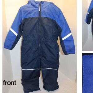 Wonder Nation Toddler Boys 4T One-Piece Winter Snow Suit – Navy Blue & Royal Blu